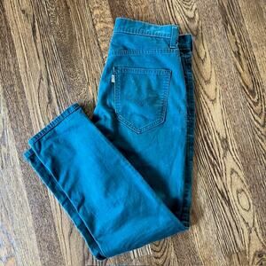 VTG Levis Dark Green Chino Khaki Pants Mens 30x30 White Tab Cotton Stretch